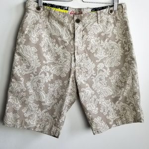 Robert Graham Tan Shorts with Paisley Print Detail